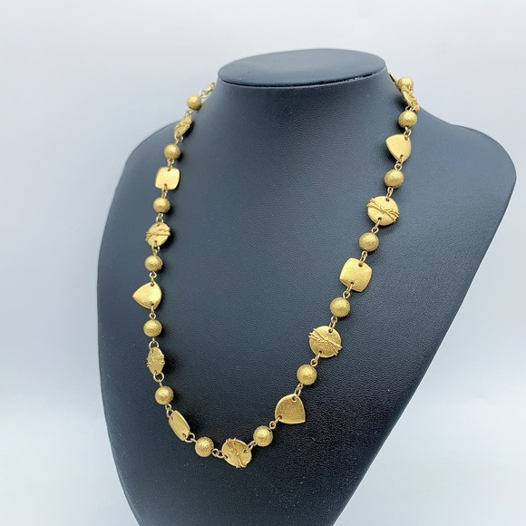Vintage Gold-tone Beaded Chain Necklace - Picture 3 of 8